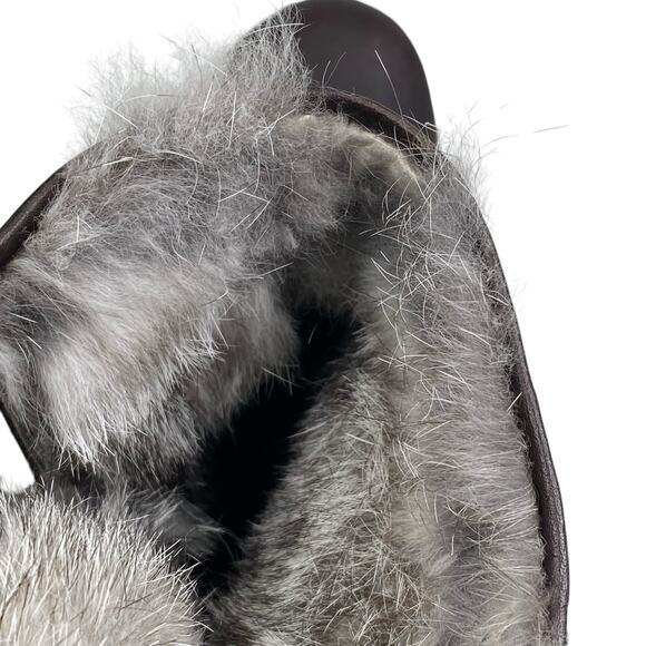 Frye Women’s Natalie Brown Leather Fur Lined Engineer Boot Size US 7.5 - Picture 12 of 14